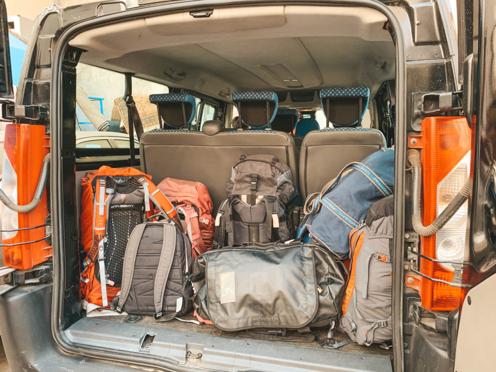 Rucksacks in the Van