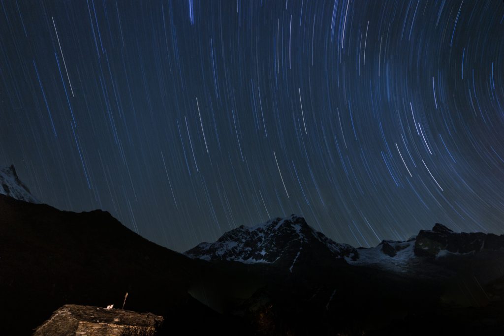 Startrails over Manaslu